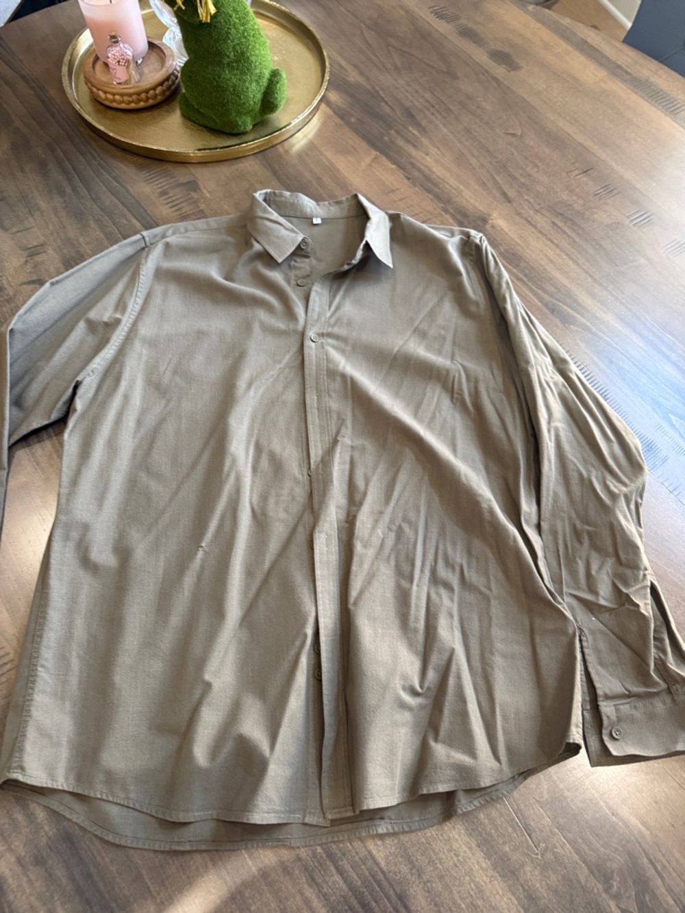 Source Unknown Olive Casual Button-Down Shirt